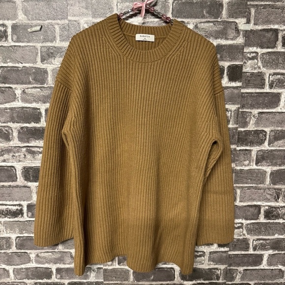 Aritzia Babaton sweater brown ribbed merino wool oversized - Picture 1 of 7